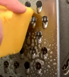 Cooking oil sprayed on the blades