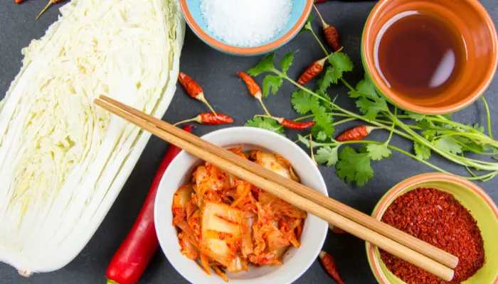 Nappa cabbage and kimchi
