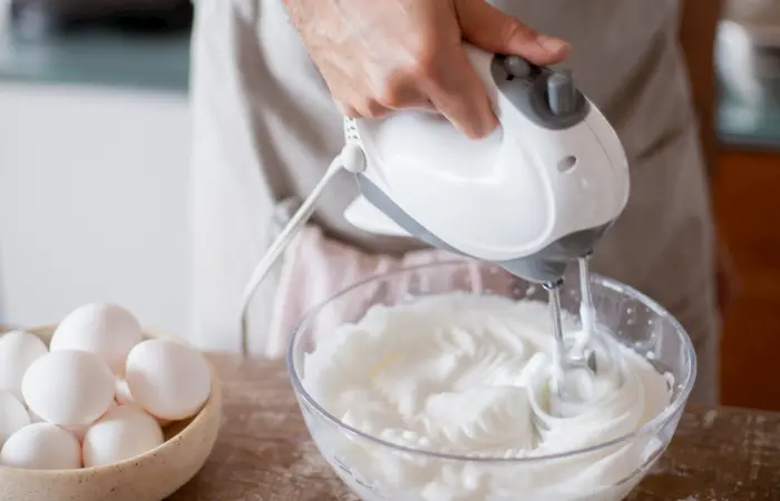 Using electric hand held mixer