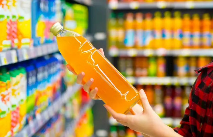 Orange juice in clear container