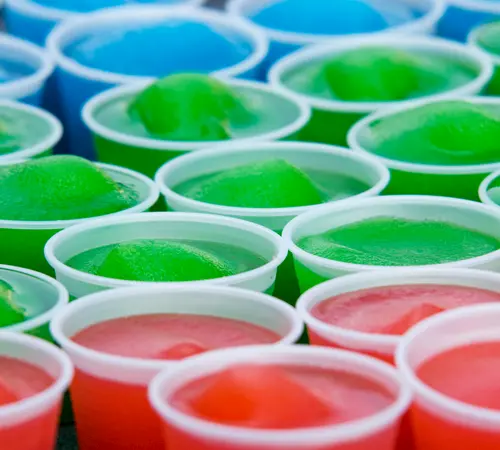 Small cups of slushies