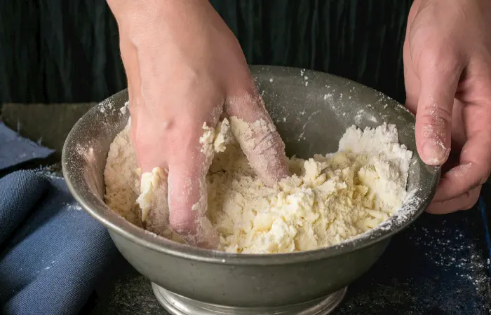 Making pastry dough with hand