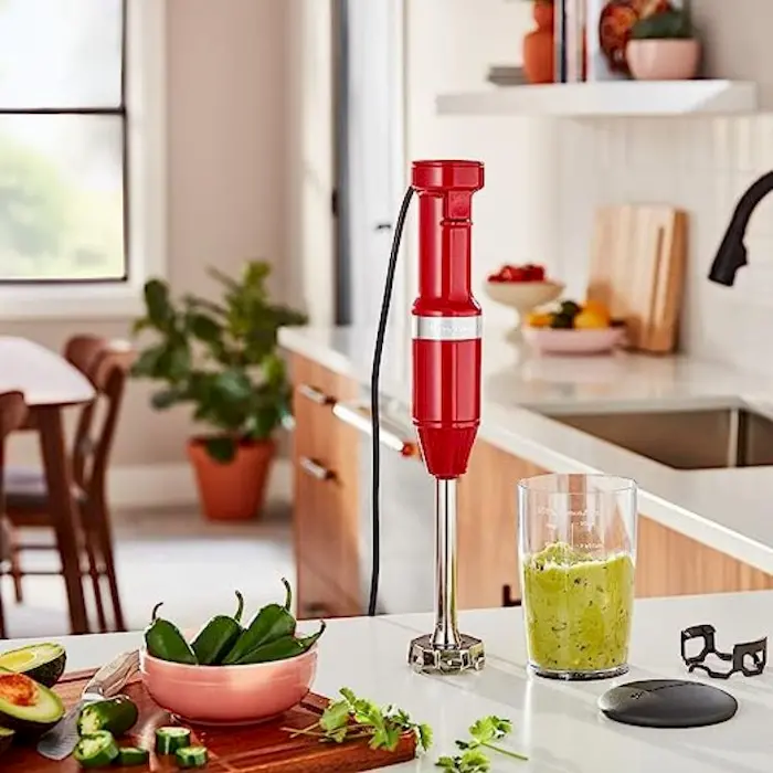 kitchenaid - variable speed corded hand blender - empire red